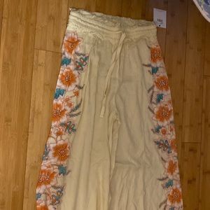 yellow wide leg pant